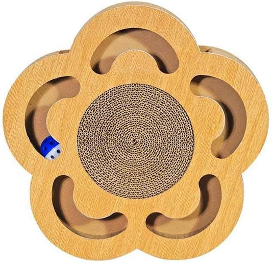 Cat Scratching Board with Cat Bell Balls (Flower)